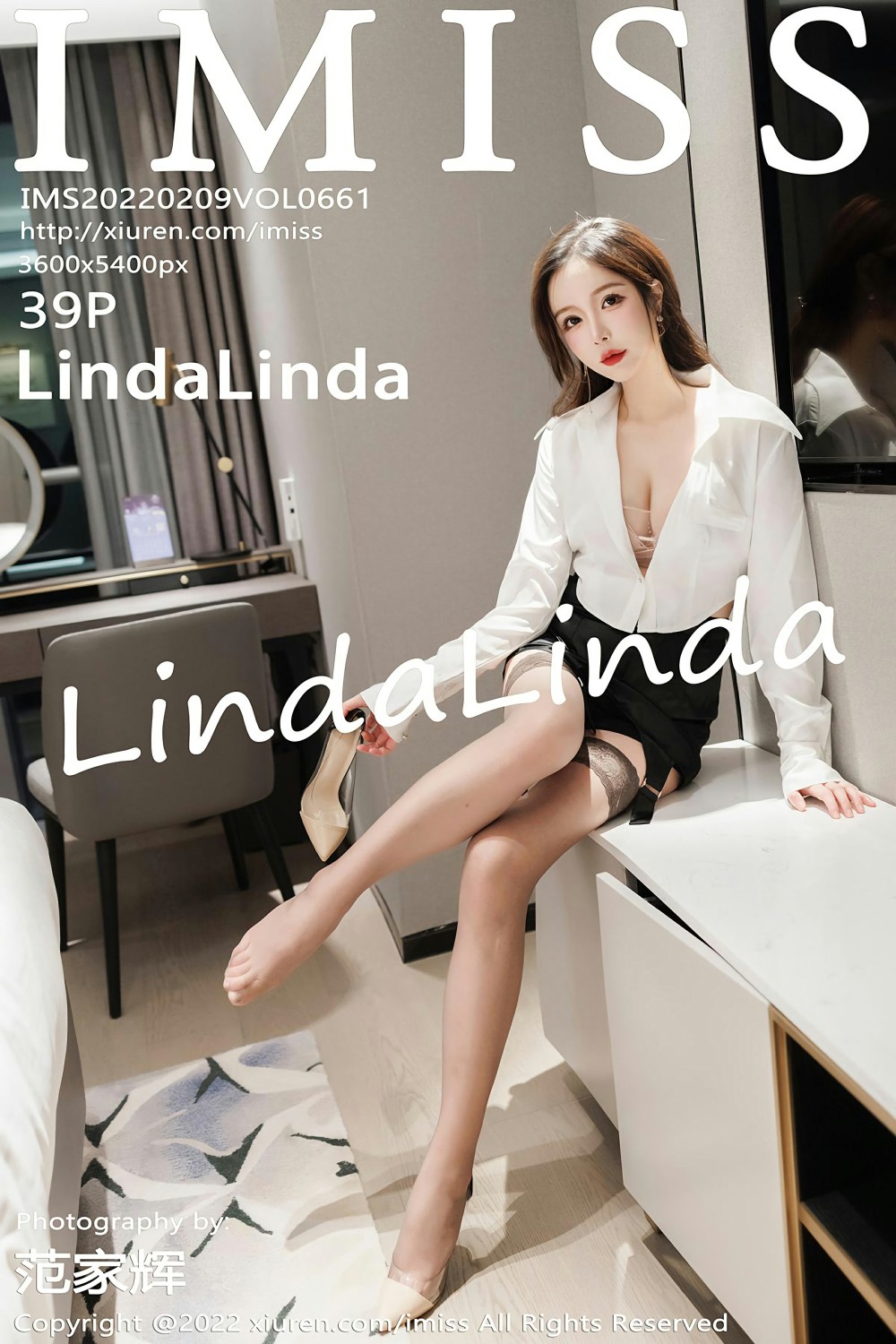 [IMISS爱蜜社] 2022.02.09 VOL.661 LindaLinda 蕾丝灰色丝袜 性感写真 [39+1P]