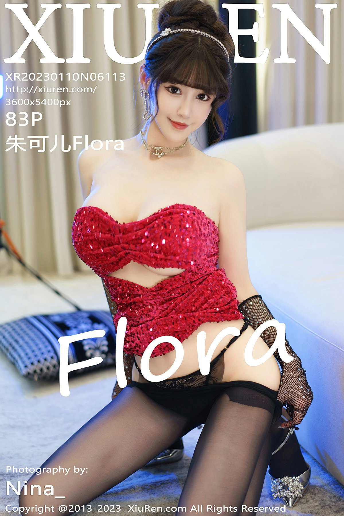 [XiuRen秀人网] 2023.01.10 No.6113 朱可儿Flora 红色露肩连衣短裙 三亚旅拍写真 [83+1P]