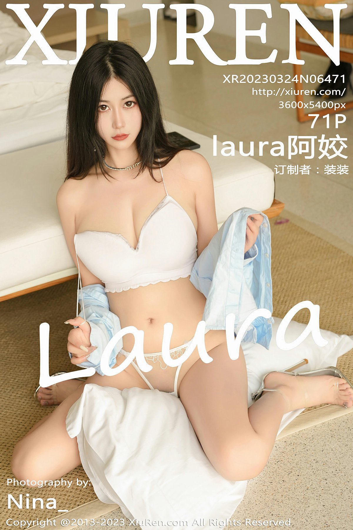 [XiuRen秀人网] 2023.03.24 No.6471 laura阿姣 性感白色蕾丝边内衣 泰国旅拍写真 [71+1P]