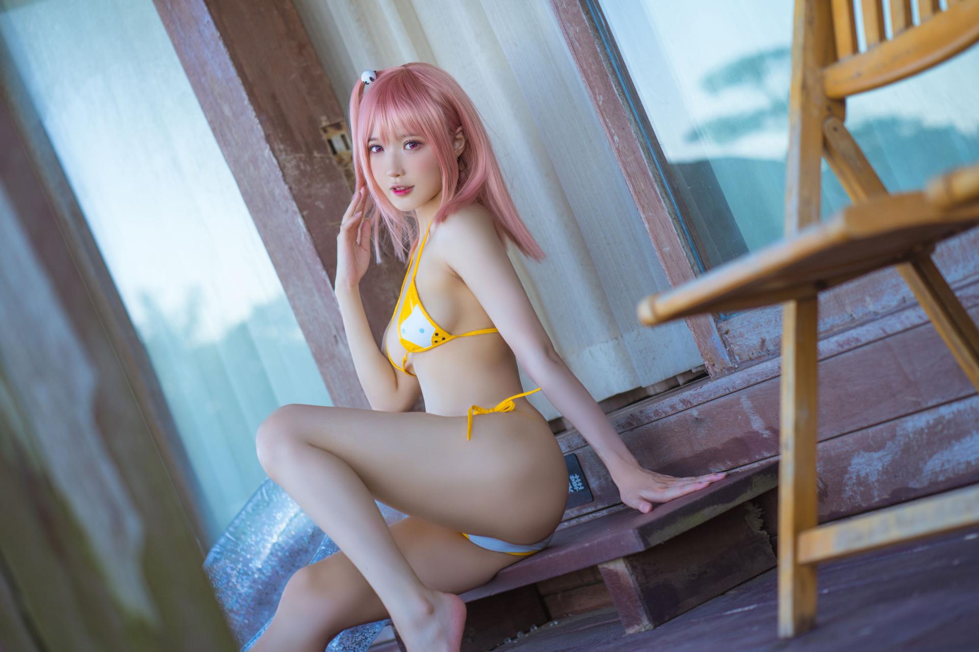 [COSPLAY]阿包也是兔娘 – 生或死联动 碧蓝航线 穗香泳装