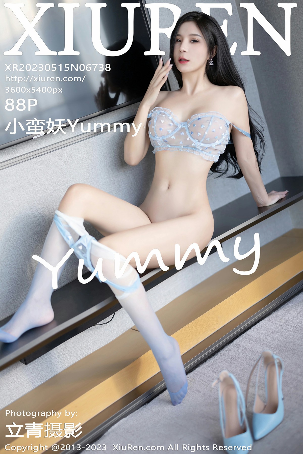 [XiuRen秀人网] 2023.05.15 No.6738 小蛮妖Yummy 性感淡蓝色轻透蕾丝内 海南岛旅拍写真 [88+1P]