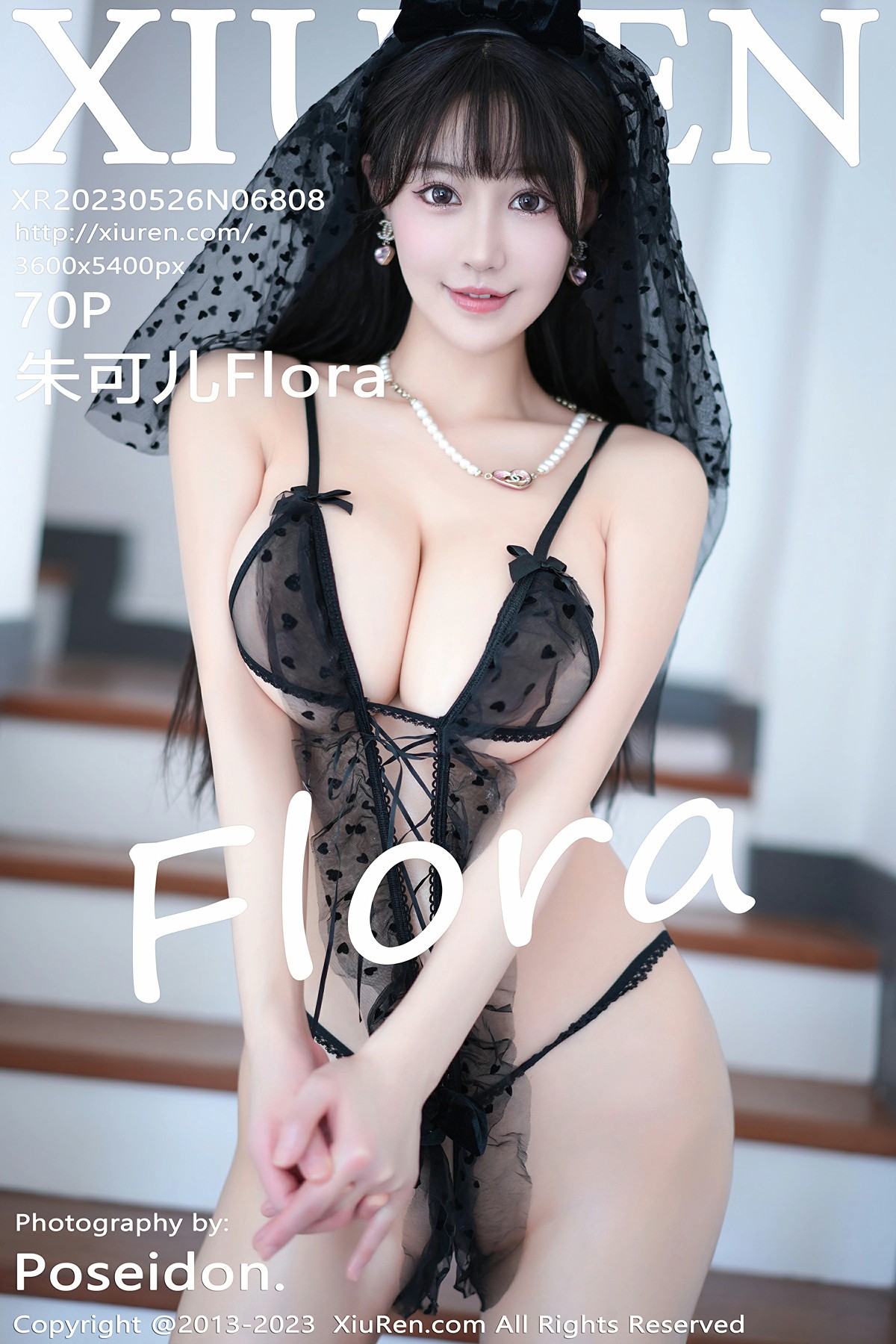 [XiuRen秀人网] 2023.05.26 No.6808 朱可儿Flora 黑色薄纱情趣服饰 性感写真 [70+1P]