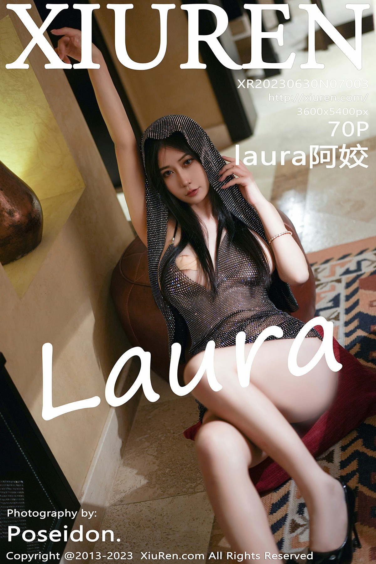 [XiuRen秀人网] 2023.06.30 No.7003 laura阿姣 墨绿色轻透吊带短裙 性感写真 [70+1P]