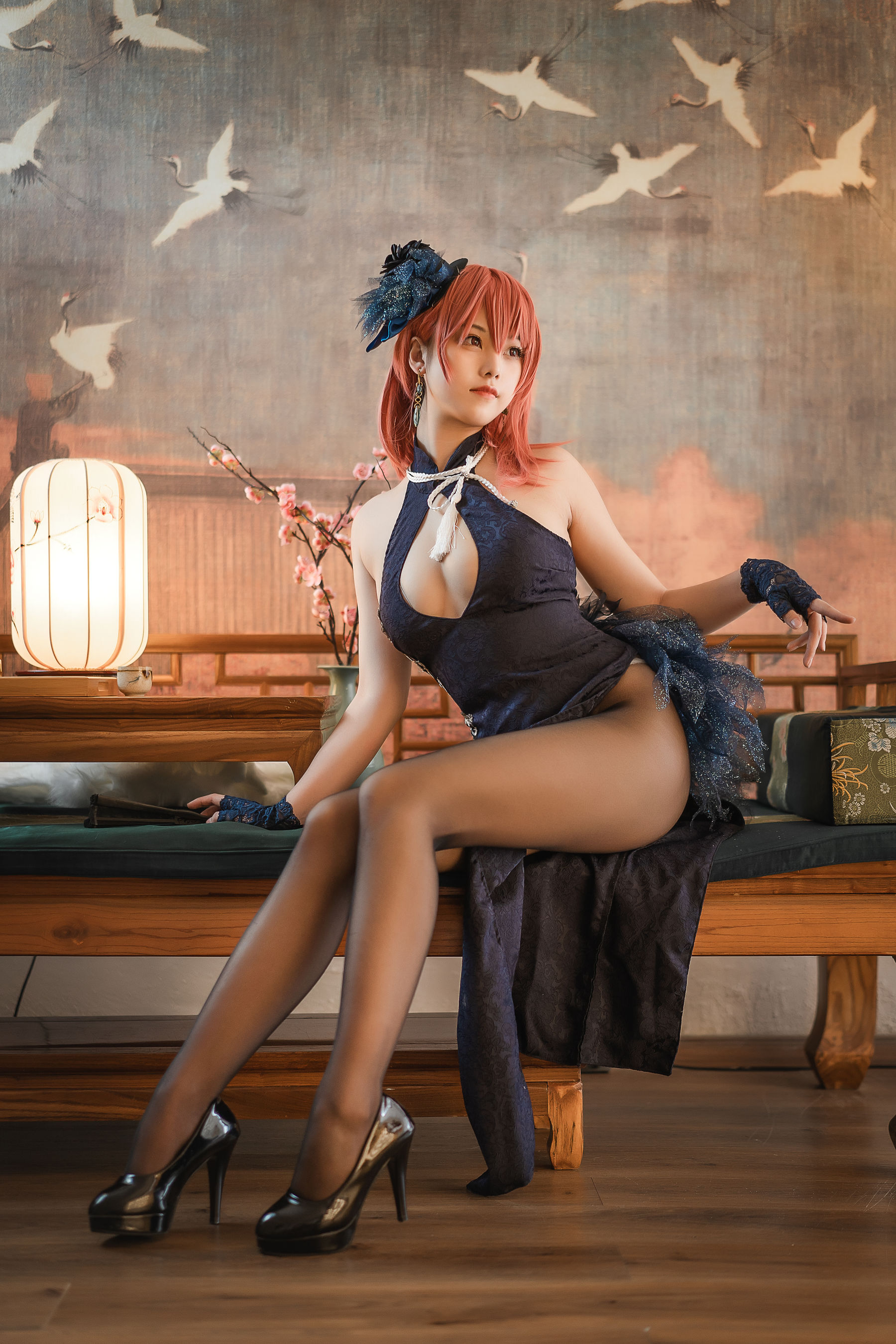 [COSPLAY]蜜汁猫裘 – 黑太子旗袍