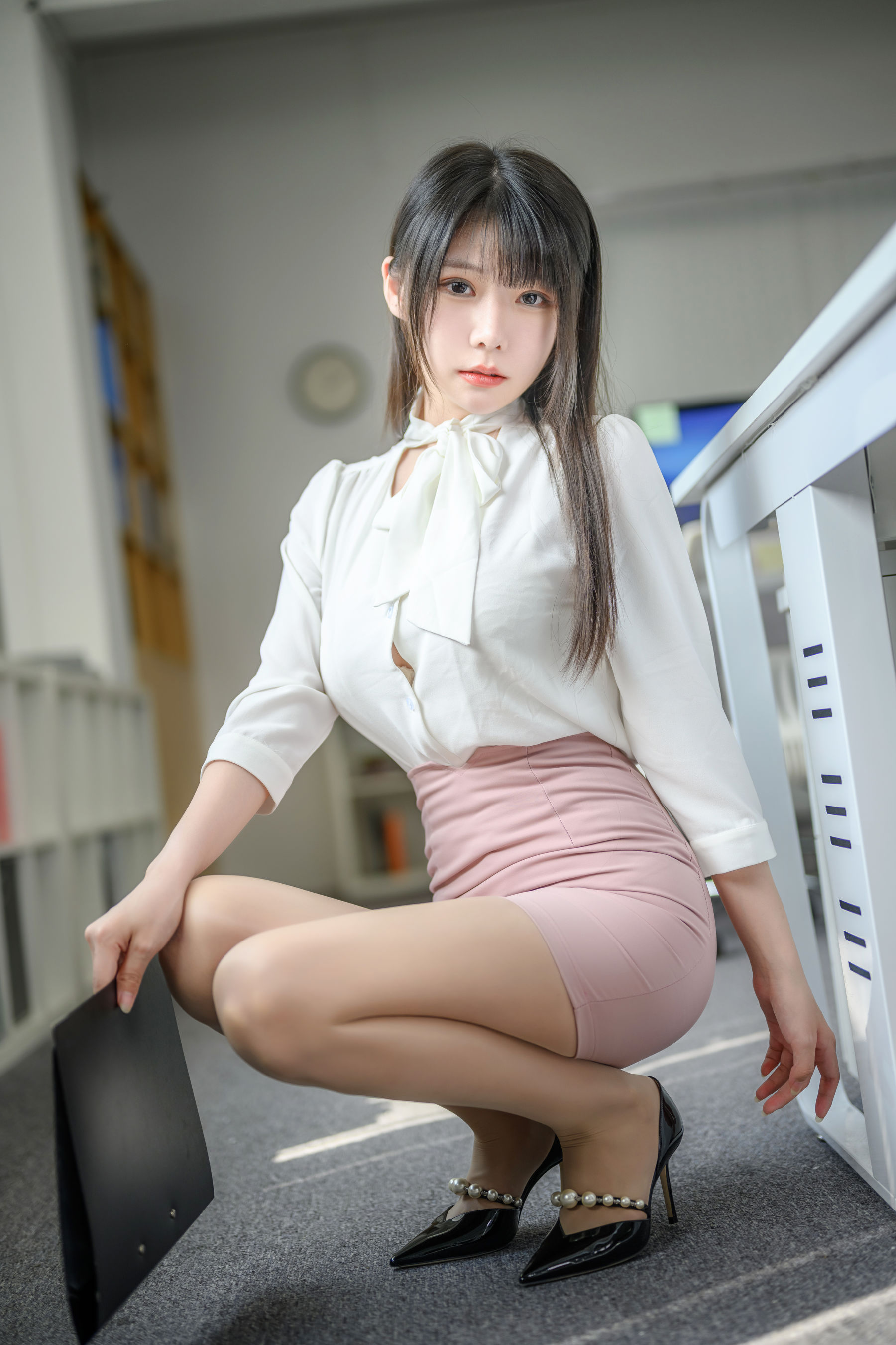 [COSPLAY]香草喵露露 – 粉白裙子