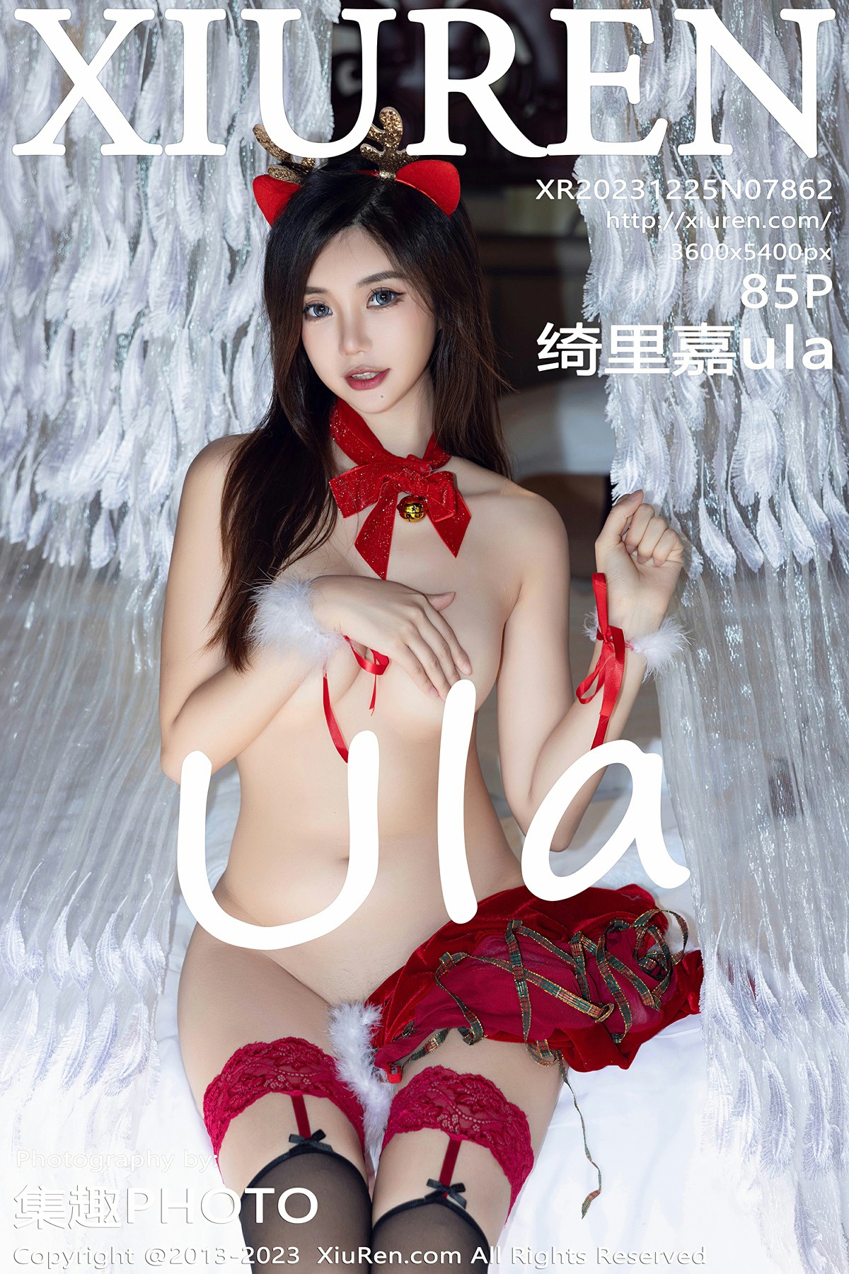 [XiuRen秀人网] 2023.12.25 No.7862 绮里嘉ula 性感红色圣诞主题 三亚心愿旅拍写真 [85+1P]