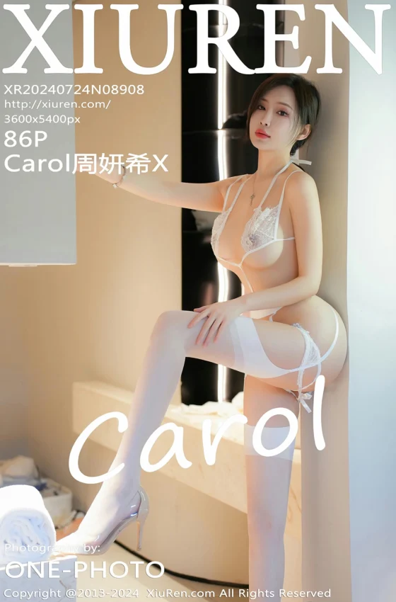 [XiuRen秀人网] 2024.07.24 No.8908 Carol周妍希X 性感白色情趣内衣 白色丝袜 新疆心愿旅拍写真 [86+1P]