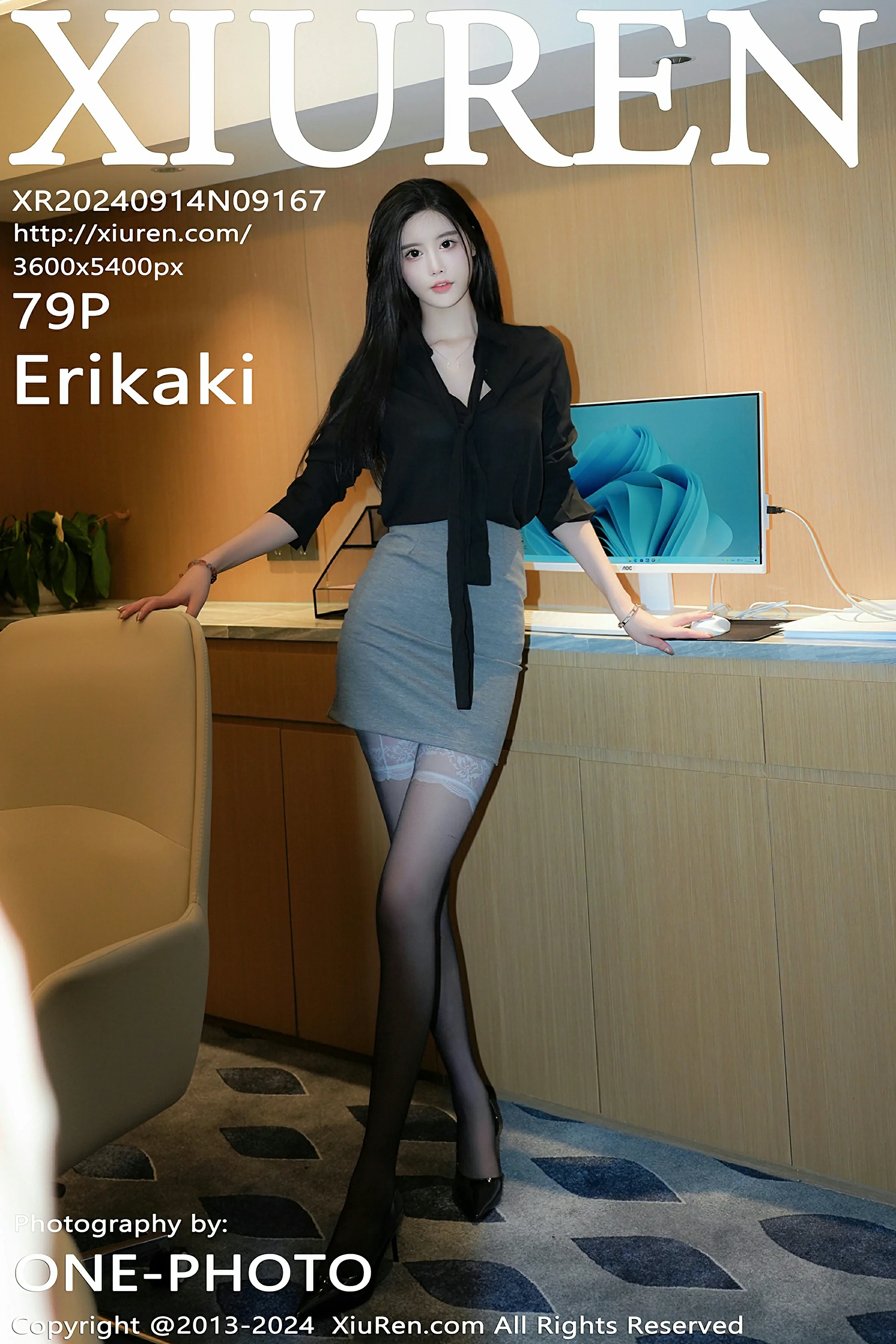 [XiuRen秀人网] 2024.09.14 No.9167 Erikaki 深色ol制服 魅惑黑丝 性感写真 [79+1P]