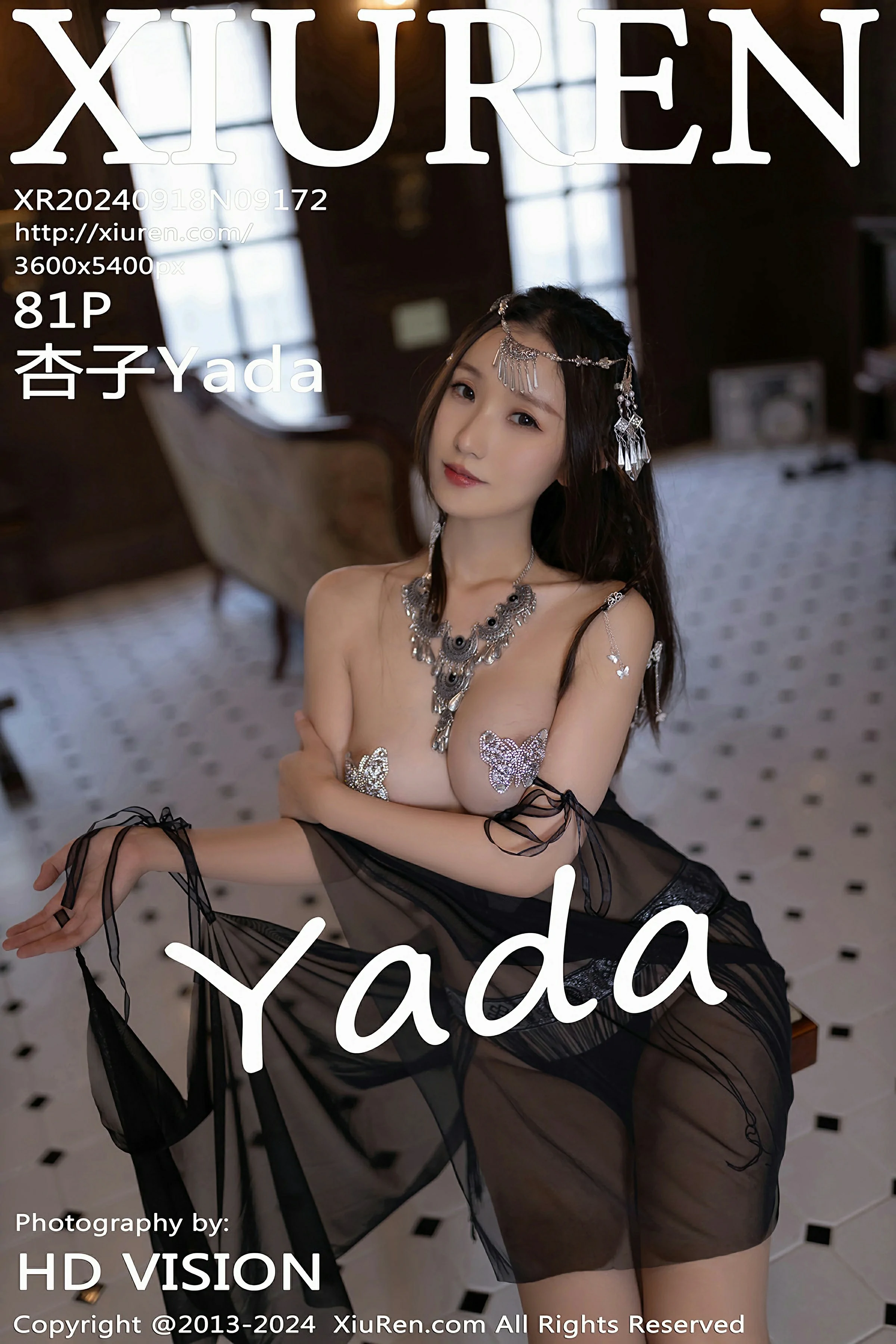 [XiuRen秀人网] 2024.09.18 No.9172 杏子Yada 黑色轻透服饰 性感写真 [81+1P]