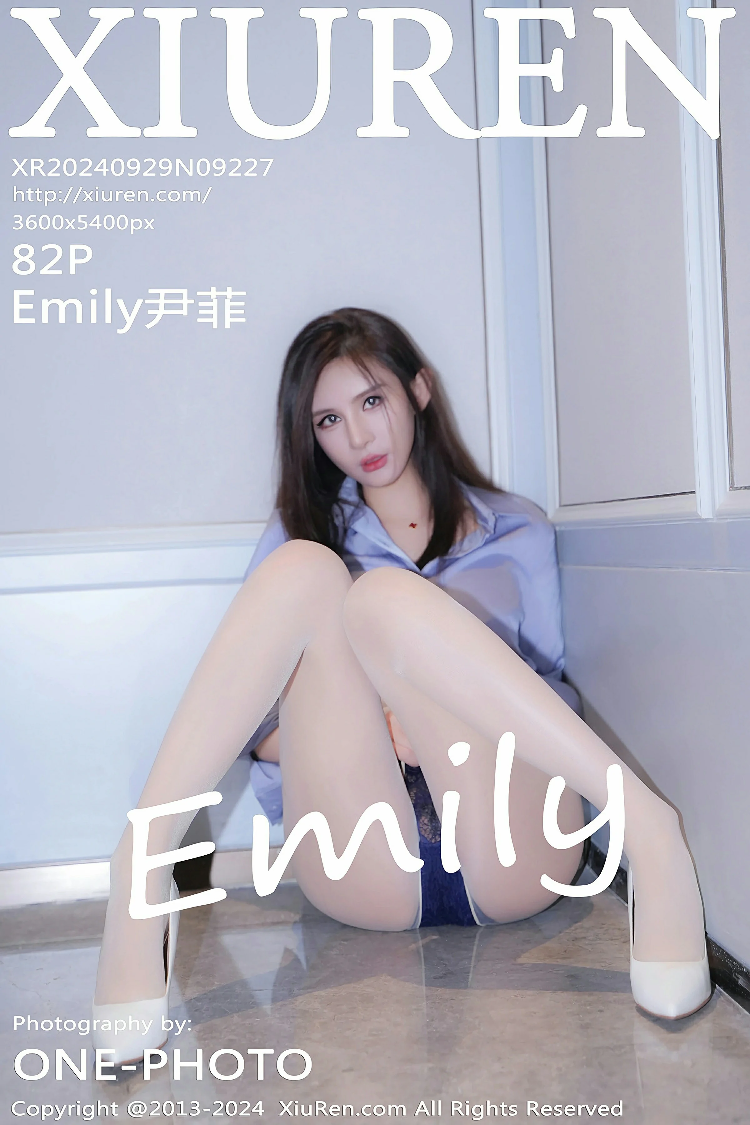 [XiuRen秀人网] 2024.09.29 No.9227 Emily尹菲 蓝白制服 白色丝袜 性感写真 [82+1P]