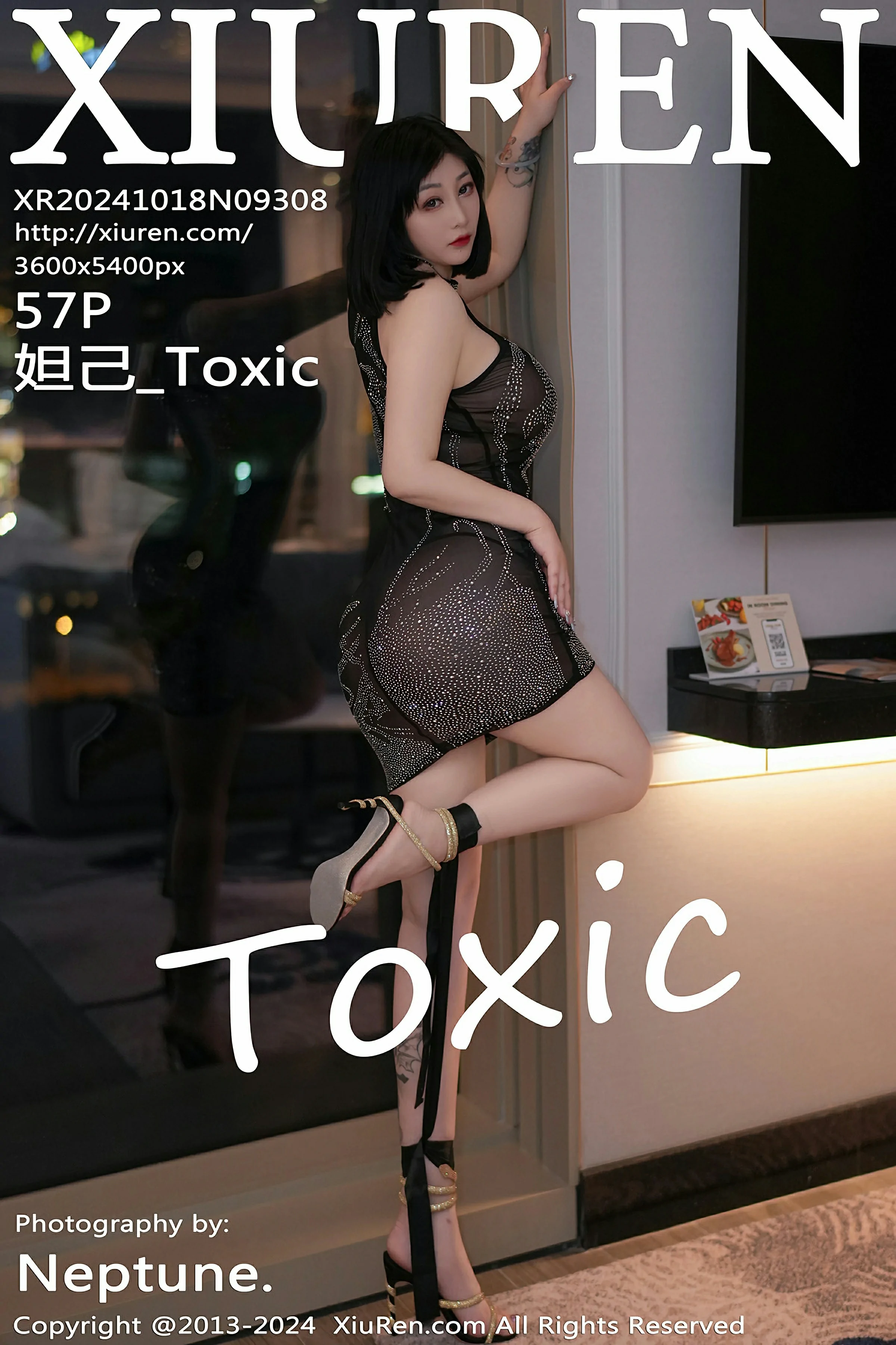 [XiuRen秀人网] 2024.10.18 No.9308 妲己_Toxic 黑色轻透连衣短裙 性感写真 [57+1P]