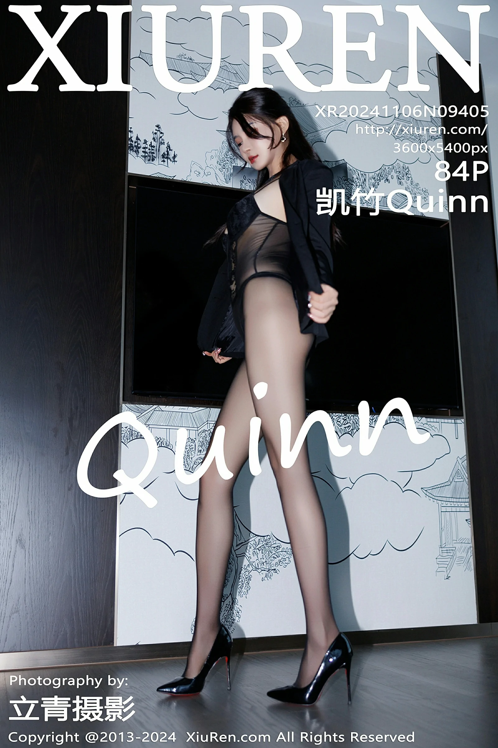 [XiuRen秀人网] 2024.11.06 No.9405 凯竹Quinn OL制服 黑色蕾丝情趣连体衣 性感写真 [84+1P] 