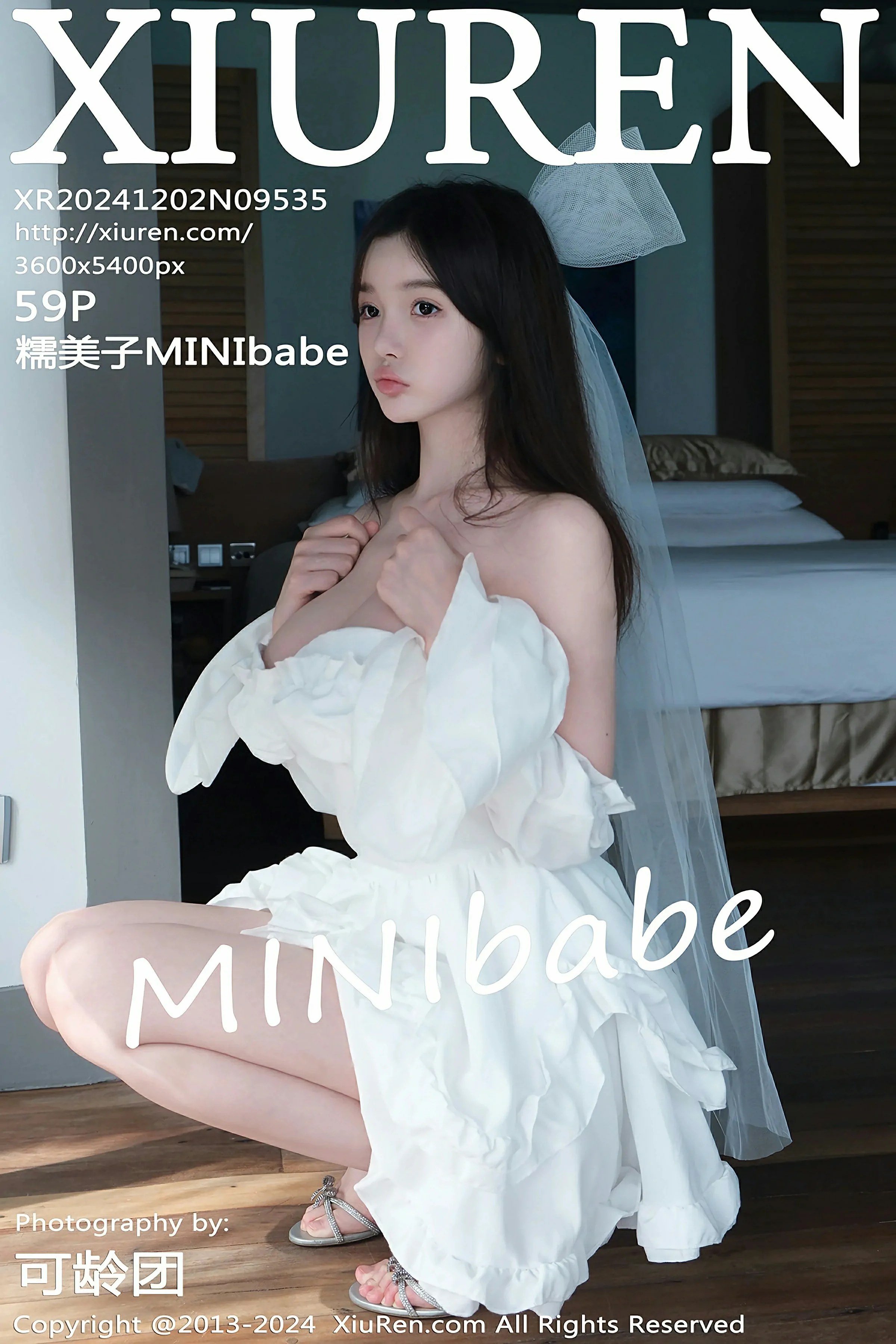 [XiuRen秀人网] 2024.12.02 No.9535 糯美子MINIbabe 性感白色婚纱 珍珠内衣 泰国旅拍写真 [59+1P]