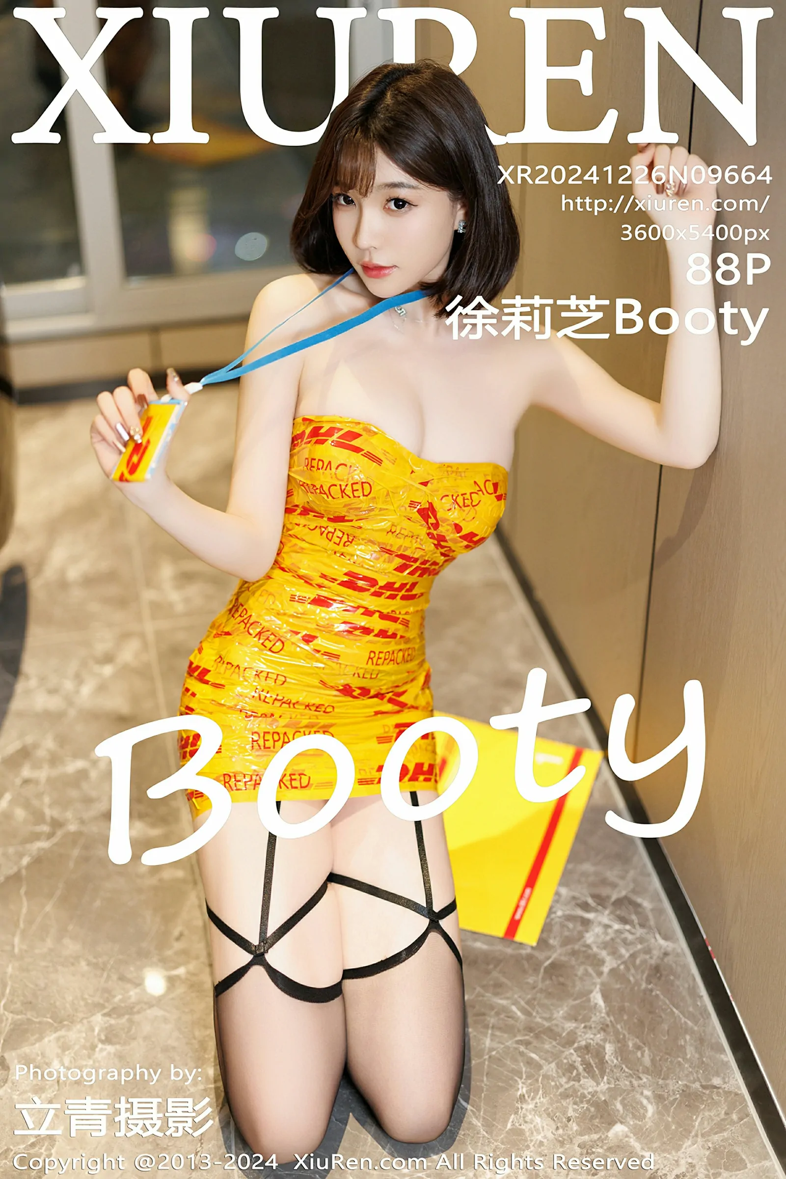 [XiuRen秀人网] 2024.12.26 No.9664 徐莉芝Booty 黄色胶布包裹 性感黑丝 性感写真 [88+1P]