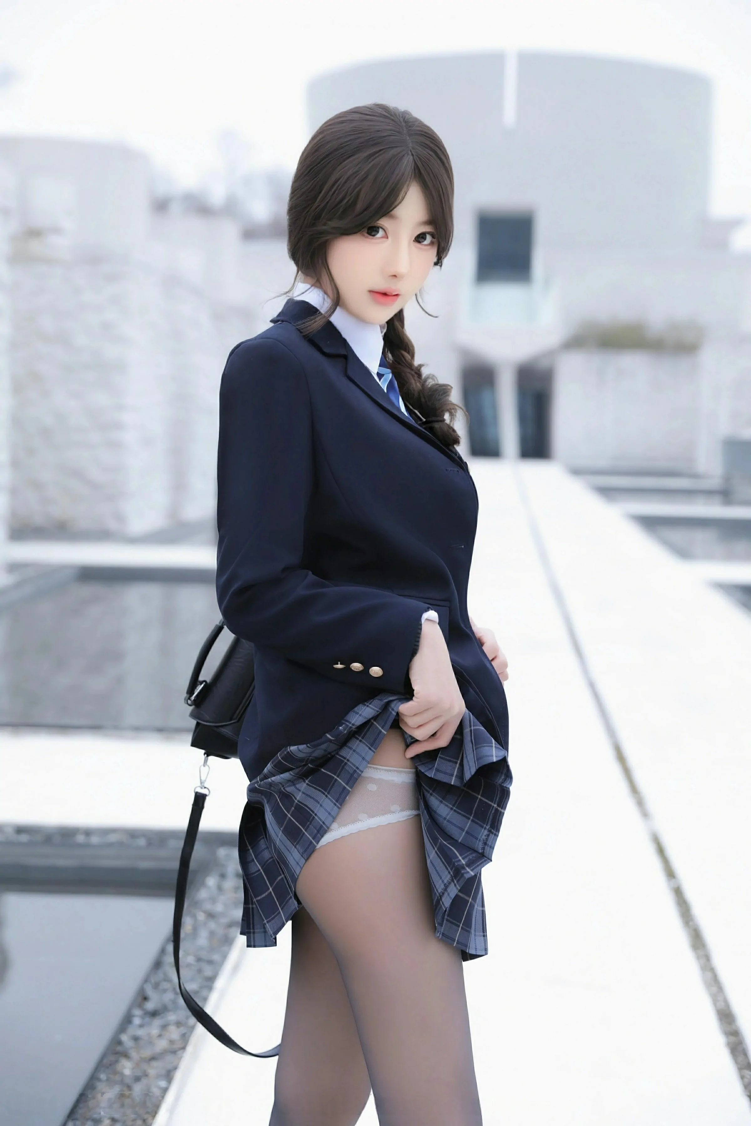 [XiuRen秀人网] 2024.12.31 No.9693 桃妖夭 深色学妹制服 白色内衣 性感写真 [77+1P]