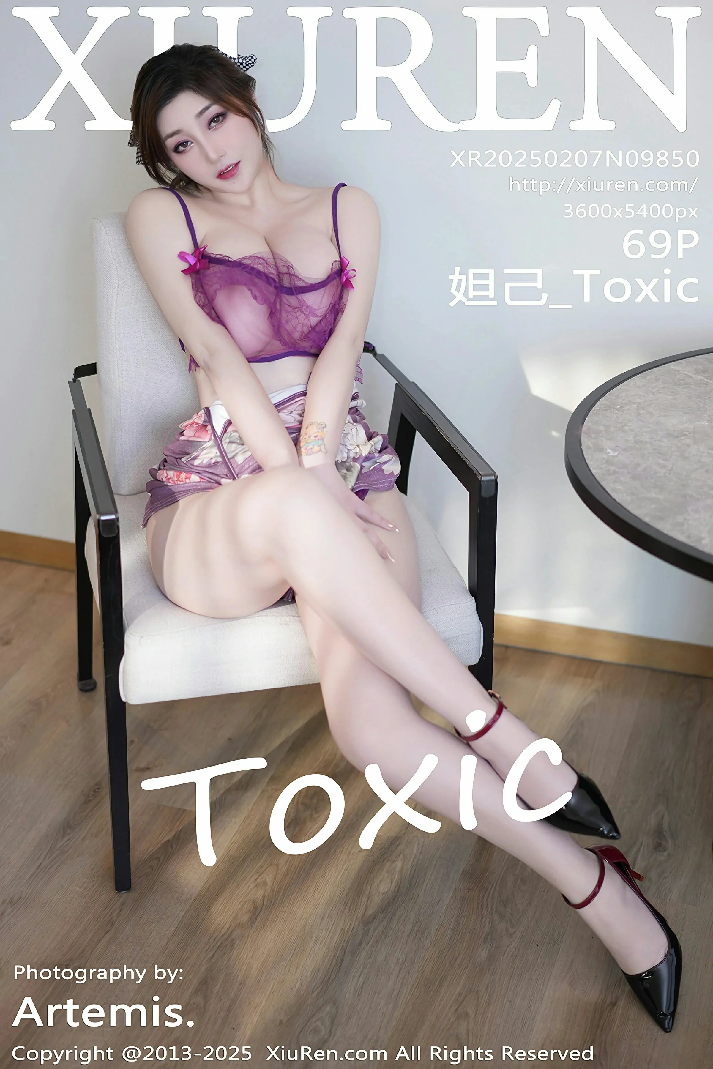 [XiuRen秀人网] 2025.02.07 No.9850 妲己_Toxic 紫色情趣内衣 性感写真 [69+1P]